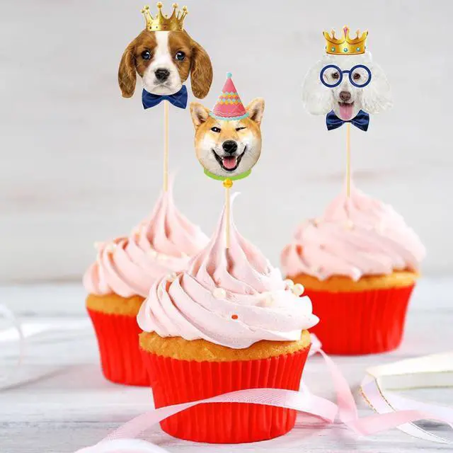 Alt view image 5 of 6 - Dog Cupcake Toppers,24 PCS Puppy Cupcake Toppers,Dog Cake Topper