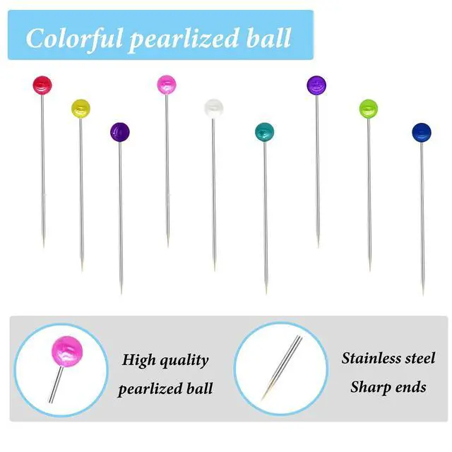 Alt view image 2 of 7 - 600PCS Sewing Pins, Straight Pin for Fabric, Pearlized Ball Head Quilting Pins Long 1.5inch, Corsage Stick Pin for Jewelry DIY, Craft, Sewing Supplies, Accessories By Sunenlyst