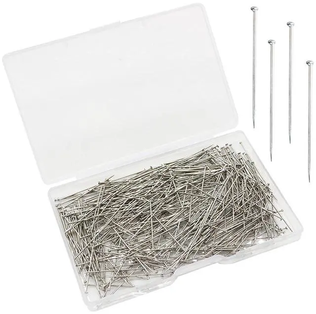 Main image of 500Pcs Straight PinsStainless Steel Head Pins Dressmaker Pins Fine Satin Pin for Crafts, Sewing Pins for Fabric Dressmaker Pin for Sewing and Craft, Jewelry Making.