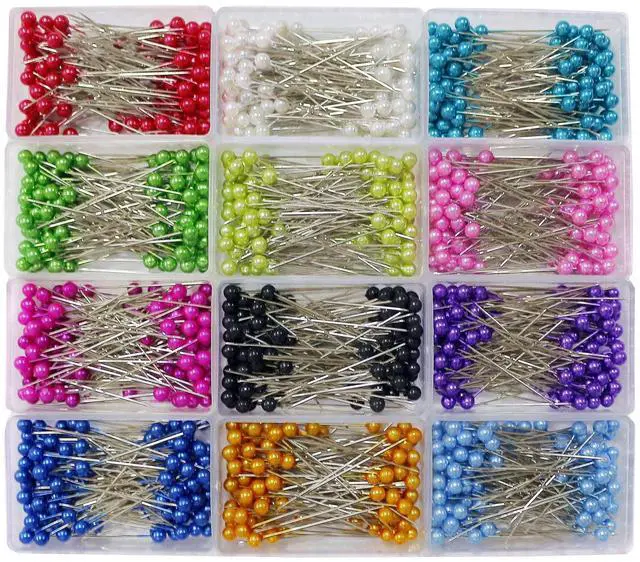Main image of 1200PCS Sewing Pins for Fabric, Straight Pins with Pearlized Ball Heads Long 1.6inch, Quilting Pins for Dressmaker, Jewelry DIY Decoration, Craft and Sewing Tools