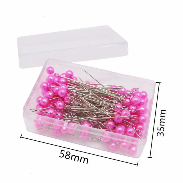 Alt view image 3 of 7 - 1200PCS Sewing Pins for Fabric, Straight Pins with Pearlized Ball Heads Long 1.6inch, Quilting Pins for Dressmaker, Jewelry DIY Decoration, Craft and Sewing Tools
