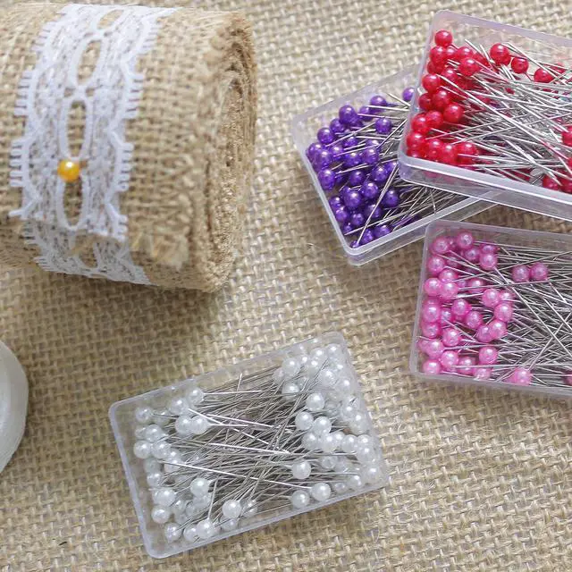 Alt view image 4 of 7 - 1200PCS Sewing Pins for Fabric, Straight Pins with Pearlized Ball Heads Long 1.6inch, Quilting Pins for Dressmaker, Jewelry DIY Decoration, Craft and Sewing Tools