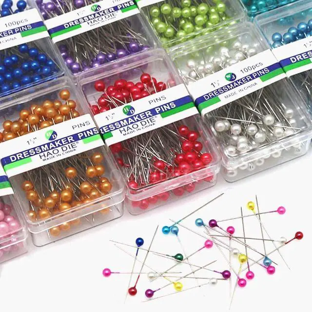 Alt view image 7 of 7 - 1200PCS Sewing Pins for Fabric, Straight Pins with Pearlized Ball Heads Long 1.6inch, Quilting Pins for Dressmaker, Jewelry DIY Decoration, Craft and Sewing Tools