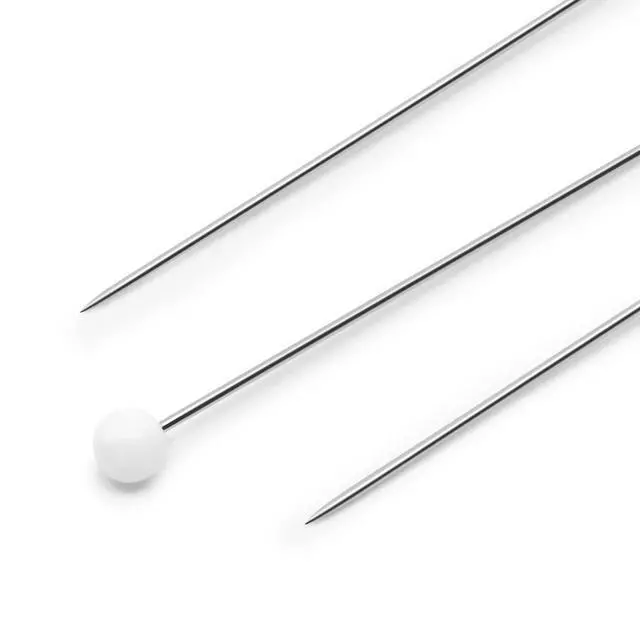 Alt view image 2 of 5 - 61 Glass Head Pins, Extra Fine, 1-3/8-Inch (250-Count) , White | Heat-Resistant Glass Heads, Ideal for Delicate Fabrics and Machine Piecing, Reusable Storage Box