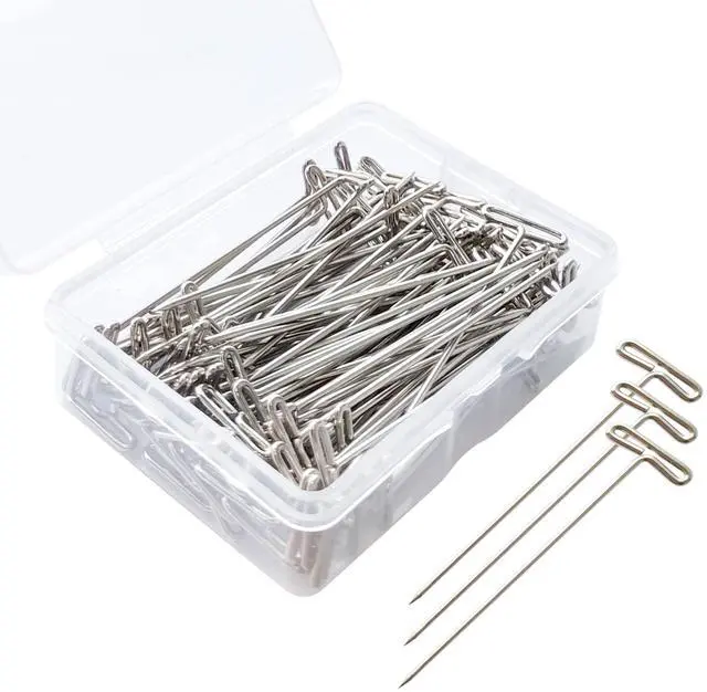 Main image of T-Pins, 100 Pack 2 Inch - For Knitting, Wigs, Sewing & Office Wall