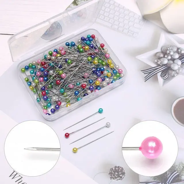 Alt view image 4 of 6 - 200 pcs Multicolor Sewing Pins Plastic Head Straight Pins Craft Positioning Pins Fixed Sewing Marker Needle for Crafting Dressmaker, Jewelry Decoration and Other Crafts Making (Colorful 200)