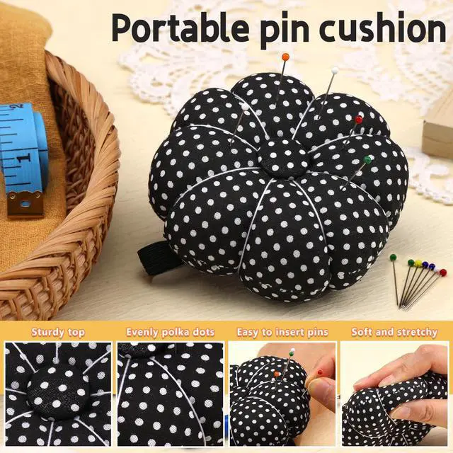 Alt view image 3 of 7 - 300 Pieces Sewing Pins Cushion, Pin Cushion for Sewing, Straight Pins | Pin Cushions for Sewing Including Sewing Seam Ripper Scissors Soft Tape Measure for Dressmaking Jewelry Decoration