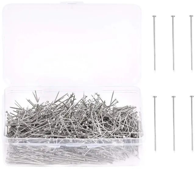 Main image of 1000PCS Fine Straight Pins, Durable Stainless Steel Dressmaker For Sewing with Plastic Boxes, Flat Head, Satin Pins for Jewelry Making, Sewing Crafts