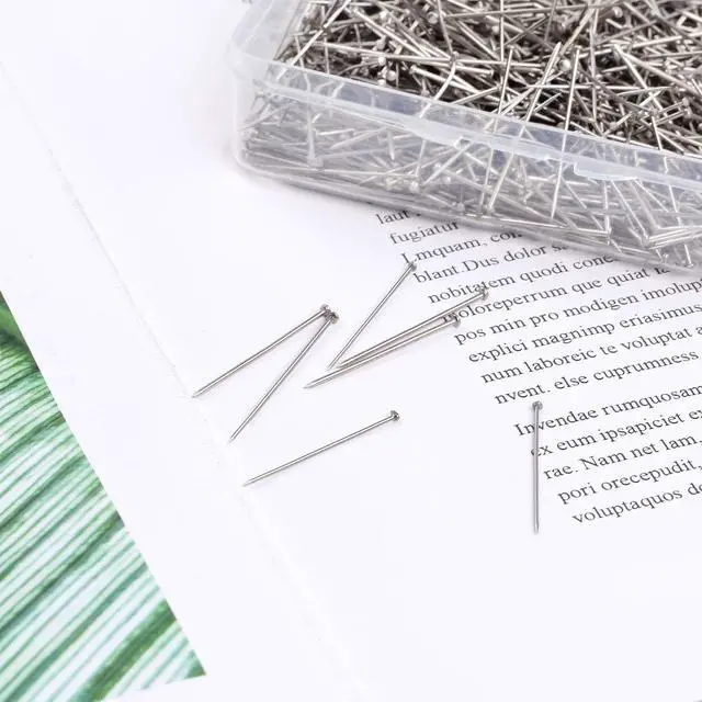 Alt view image 4 of 7 - 1000PCS Fine Straight Pins, Durable Stainless Steel Dressmaker For Sewing with Plastic Boxes, Flat Head, Satin Pins for Jewelry Making, Sewing Crafts