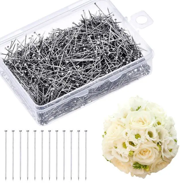 Main image of 4000 Pieces 1 1/16 Inch Head Pins Diamond Head for Sewing Craft | Stainless Steel Straight, Fine Satin Needles for Dressmaker, Jewelry Making, Bouquet Assembly, Fabric Work and DIY Projects