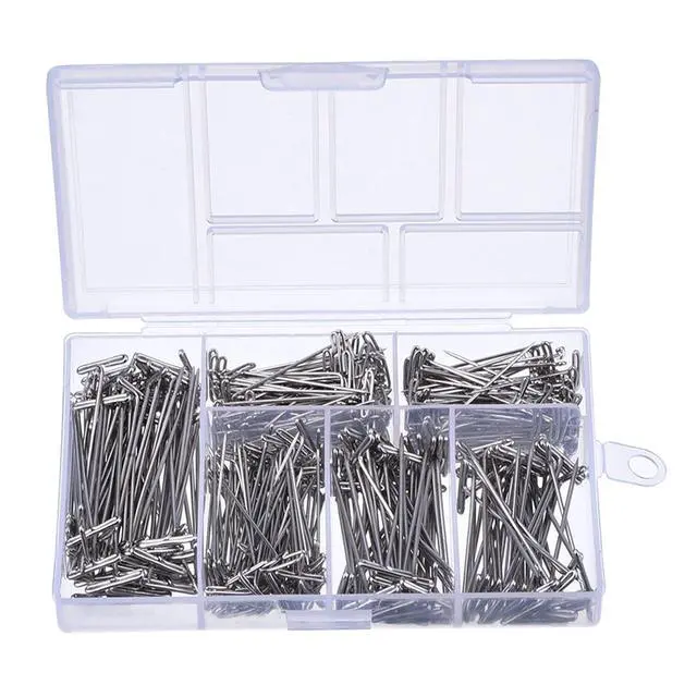 Alt view image 5 of 5 - 450 Pcs Stainless Steel T Push Pins Long Straight for Sewing Craft | 1, 1-1/4, 1-1/2, 1-3/4 Inch and 2 Inch, Pins with Clear Storage Box for Quilting and Blocking Knitting, Office, 5 Sizes
