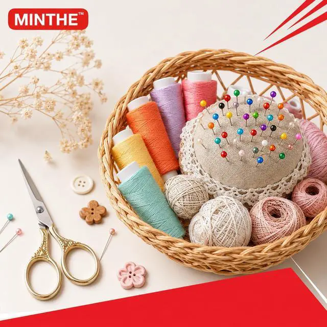 Alt view image 7 of 7 - 100PCS Sewing Pins for Fabric, Straight Pins Sewing with Pearlized Colored Heads, Quilting Supplies, Pearl, Stick, Corsage, Head