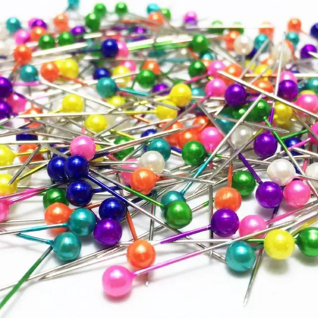 Alt view image 4 of 7 - 1500 PCS Sewing Pins 38 mm Pearl Head Pins for Dressmaking Jewelry Components Flower Decoration with Box,Multicolor