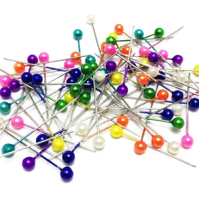 Alt view image 5 of 7 - 1500 PCS Sewing Pins 38 mm Pearl Head Pins for Dressmaking Jewelry Components Flower Decoration with Box,Multicolor
