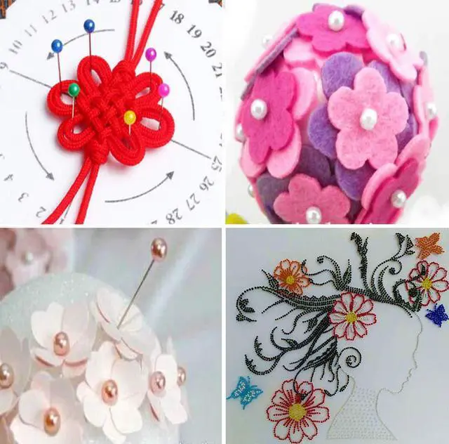 Alt view image 7 of 7 - 1500 PCS Sewing Pins 38 mm Pearl Head Pins for Dressmaking Jewelry Components Flower Decoration with Box,Multicolor
