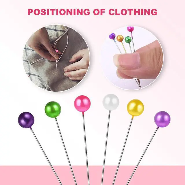 Alt view image 4 of 7 - Sewing Pins, 350 Pcs, Colored Heads, Plastic, Straight Pins