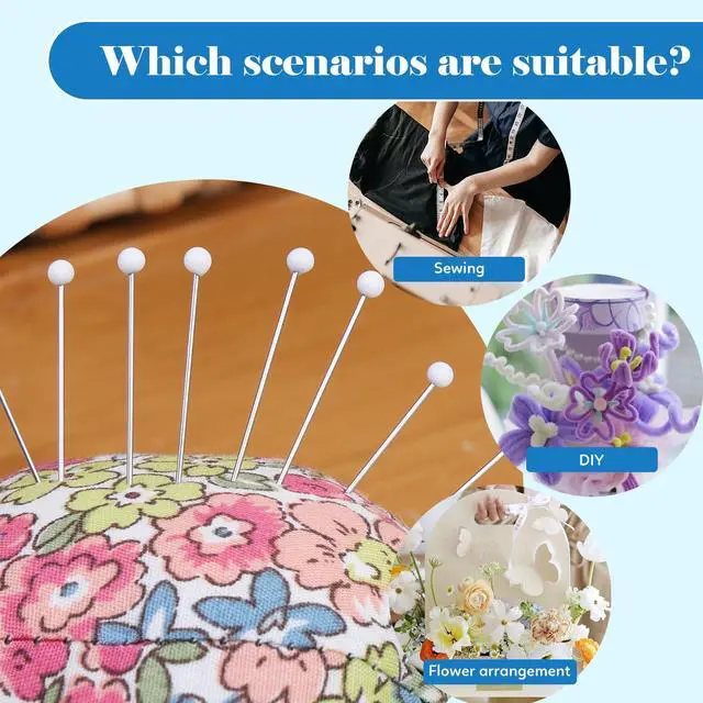 Alt view image 5 of 7 - Sewing Pins, 300 PCS White Pearlized Ball Head Quilting Pins | Straight Pins for Fabric, Long 1.5inch with Transparent Plastic Box for Dressmaker, Jewelry DIY Decoration and Sewing Project