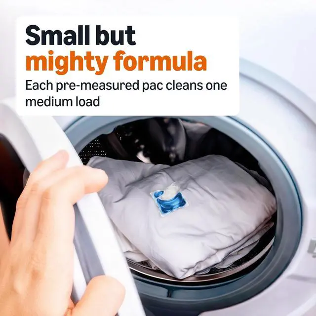 Alt view image 2 of 6 - Laundry Detergent Pacs, Original Scent, 3-in-1 Triple Action Formula, Stain Remover, Color Protector, Works in All Temperatures, HE Compatible, 81 Count