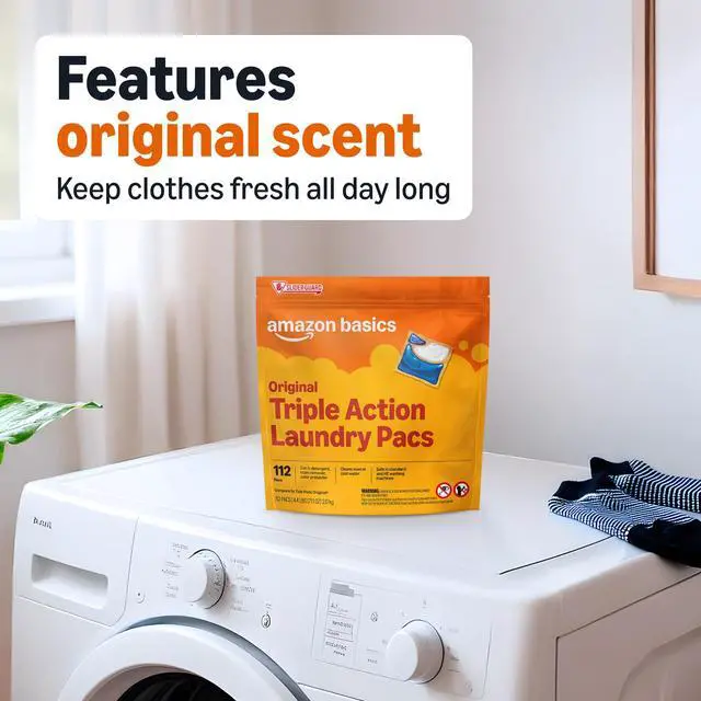 Alt view image 4 of 6 - Laundry Detergent Pacs, Original Scent, Powerful Triple Action, 112 Count