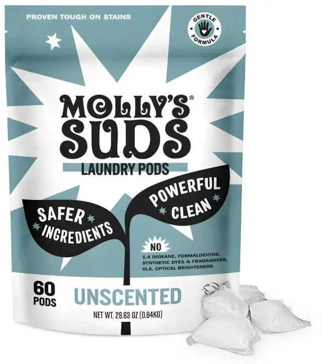 Main image of Laundry Detergent Pods | Clean Detergent for Sensitive Skin | Ultra Concentrated and Stain Fighting | Unscented - 60 Count