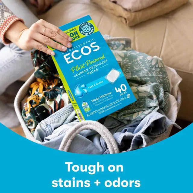 Alt view image 4 of 7 - Laundry Detergent Packs, 80 Loads - 100% Plastic Free Packaging - Convenient No Mess Washing Soap Packs - Hypoallergenic for Sensitive Skin - Free & Clear