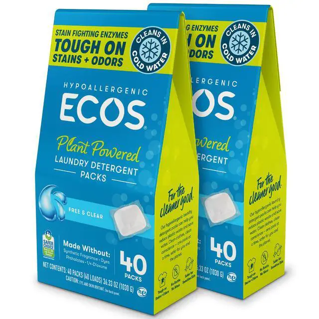 Alt view image 7 of 7 - Laundry Detergent Packs, 80 Loads - 100% Plastic Free Packaging - Convenient No Mess Washing Soap Packs - Hypoallergenic for Sensitive Skin - Free & Clear