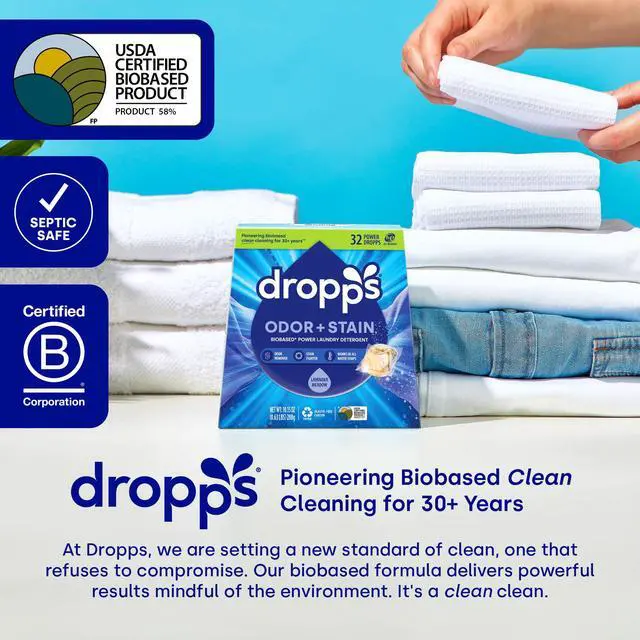 Alt view image 6 of 6 - Odor & Stain Laundry Detergent Pods, Crisp Breeze (32 Count) - Powerful Laundry Pods | Complete Clean Laundry Soap | Fights Odors & Stains | Clean Ingredients | Plastic Free Packaging