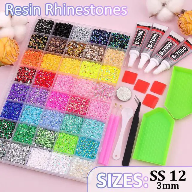 Alt view image 2 of 7 - Bedazzling Kit 50000Pcs 3mm Jelly Rhinestones - Diamond Art | 40 Colors Flatback Bedazzler Gems, 3Pcs B7000 Jewelry Glue, Bedazzle Tools for Books Nail Art, Birthday Gifts for Women