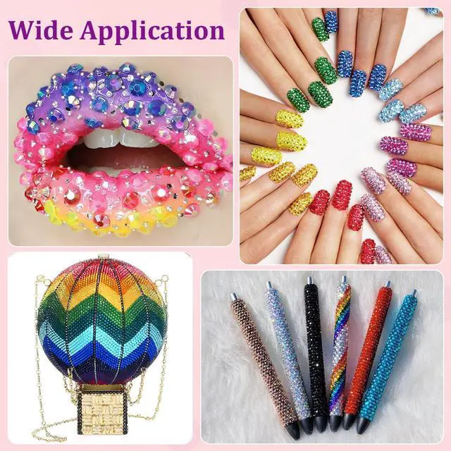 Alt view image 6 of 7 - Bedazzling Kit 50000Pcs 3mm Jelly Rhinestones - Diamond Art | 40 Colors Flatback Bedazzler Gems, 3Pcs B7000 Jewelry Glue, Bedazzle Tools for Books Nail Art, Birthday Gifts for Women