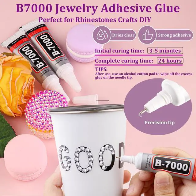 Alt view image 5 of 7 - 35000Pcs Silver Clear Rhinestones Bedazzling Kit | with 3Pcs B7000 Jewelry Glue, Diamond Art Tools, Multi Size Flatback Gems for Bedazzling Shoes Books Crafts Nail Art Makeup