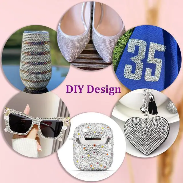 Alt view image 4 of 7 - 35000Pcs Silver Clear Rhinestones Bedazzling Kit | with 3Pcs B7000 Jewelry Glue, Diamond Art Tools, Multi Size Flatback Gems for Bedazzling Shoes Books Crafts Nail Art Makeup