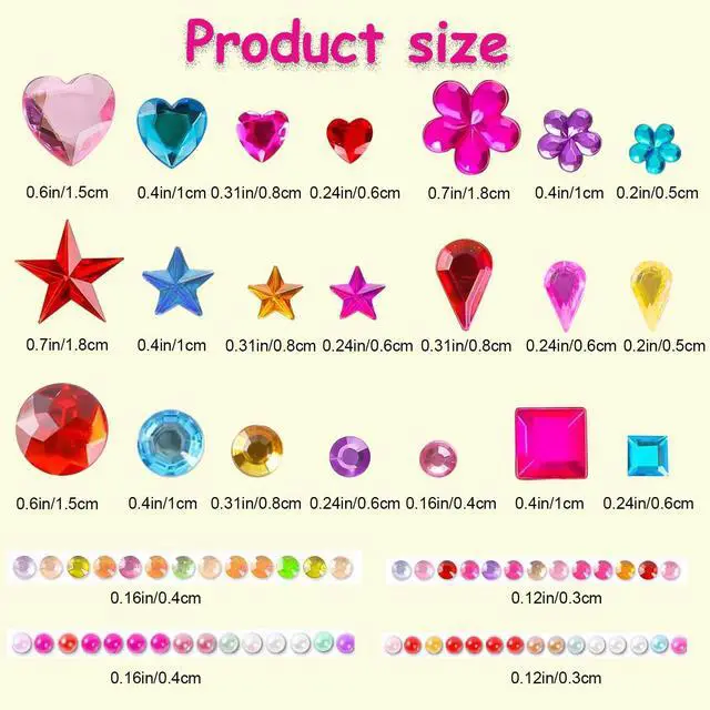 Alt view image 3 of 7 - 3228pcs Gems Stickers, Self Adhesive Rhinestone Jewel Gems | Acrylic Gems DIY Craft Decorative Diamond Stickers, Assorted Shapes Jewels Rhinestones Sticker, Gem Sticker Crafts Set