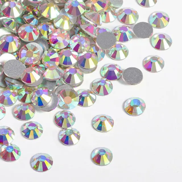 Alt view image 2 of 6 - Flat Back Crystal Rhinestones,Crystal AB, SS20, 1440pcs | Flatback Glass Gems, for Nail Art Craft, Glue Fix, 4.6-4.8mm
