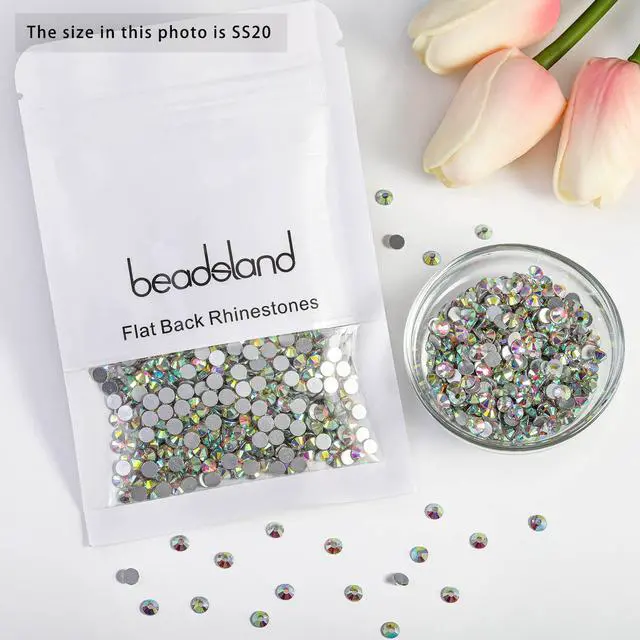 Alt view image 4 of 6 - Flat Back Crystal Rhinestones,Crystal AB, SS20, 1440pcs | Flatback Glass Gems, for Nail Art Craft, Glue Fix, 4.6-4.8mm