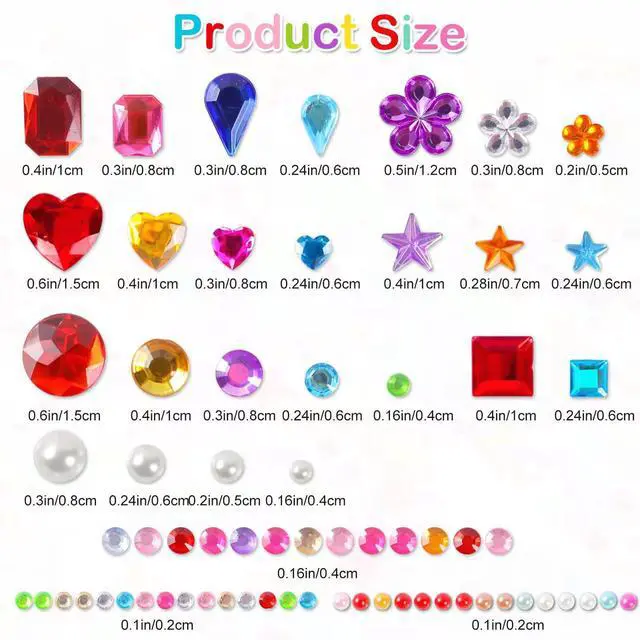 Alt view image 2 of 7 - 2774pcs Gem Stickers Jewels for Crafts, Adhesive Gems Rhinestone | Stick on Gems Acrylic Bedazzling Glitter Bling Heart Stickers Craft Supplies