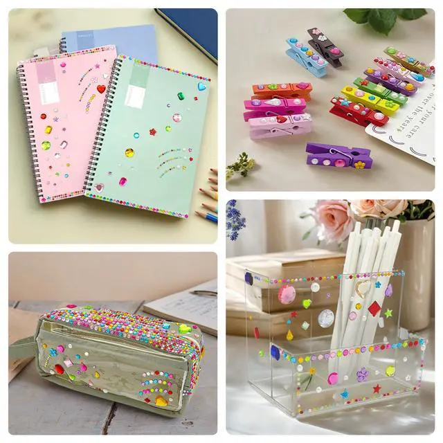 Alt view image 6 of 7 - 2774pcs Gem Stickers Jewels for Crafts, Adhesive Gems Rhinestone | Stick on Gems Acrylic Bedazzling Glitter Bling Heart Stickers Craft Supplies