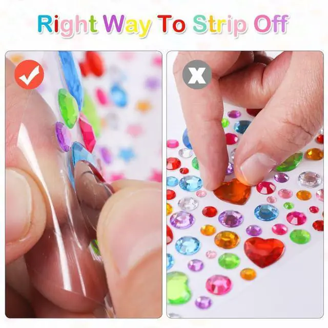 Alt view image 7 of 7 - 2774pcs Gem Stickers Jewels for Crafts, Adhesive Gems Rhinestone | Stick on Gems Acrylic Bedazzling Glitter Bling Heart Stickers Craft Supplies