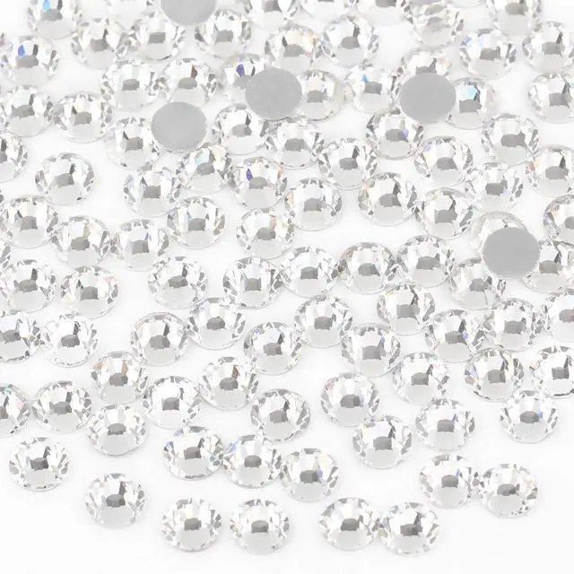 Main image of Flat Back Crystal Rhinestones,Crystal, SS10, 1440pcs | Flatback Glass Gems, for Nail Art Craft, Glue Fix, 2.7-2.9mm