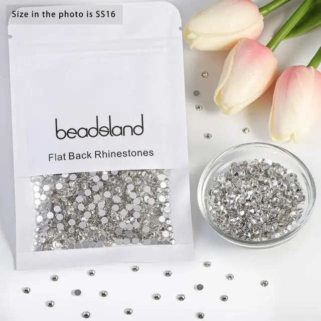 Alt view image 4 of 7 - Flat Back Crystal Rhinestones,Crystal, SS16, 1440pcs | Flatback Glass Gems, for Nail Art Craft, Glue Fix, 3.8-4.0mm