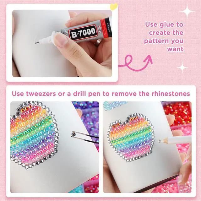 Alt view image 6 of 7 - 50000 Pcs 3mm Resin Jelly Rhinestones for Bedazzling Kit | 40 Colors Flatback Bedazzler Gems for Crafting, Bedazzling Kit with 3Pcs B7000 Glue for Clothing Shoes Nail Book Diamond Art