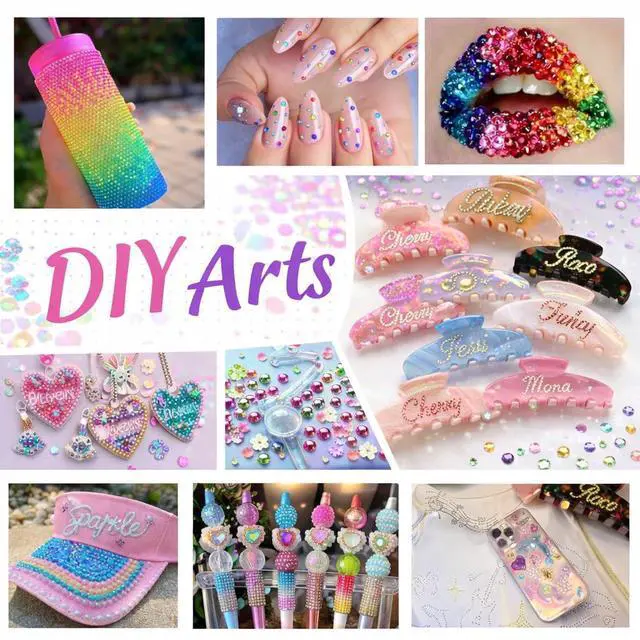 Alt view image 3 of 6 - 40000Pcs 40 Colors Jelly Rhinestones for Bedazzling,Mix Colors Bedazzling Kit with Rhinestones,3MM SS10 Colorful Resin Flatback Gems kit with Complete Tools for Crafting, Nail Art, Shoes, Books