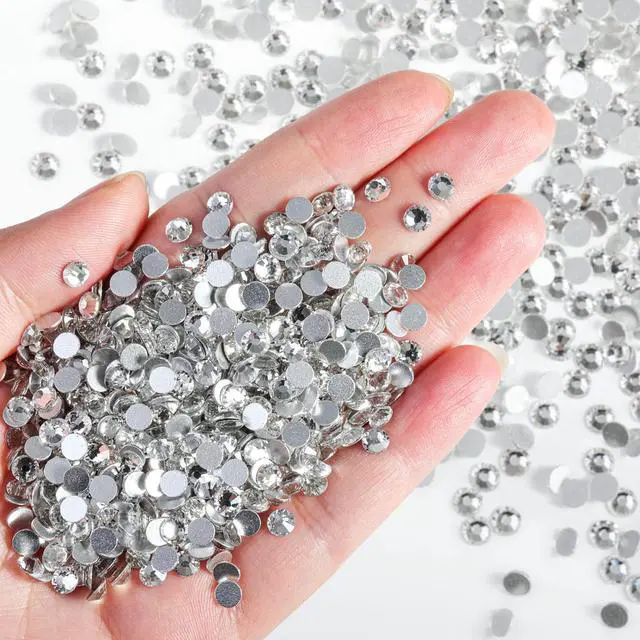 Alt view image 2 of 6 - Flat Back Crystal Rhinestones Bulk, Crystal, SS10, 14400pcs | Flatback Glass Gems for Nails Crafts Clothes DIY Decoration, Glue Fix, 2.7-2.9mm
