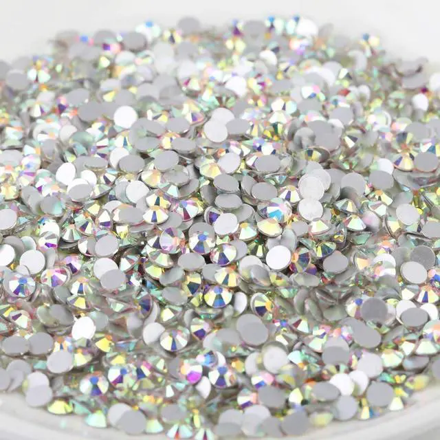 Alt view image 2 of 6 - Flat Back Crystal Rhinestones,Crystal AB, SS30, 288pcs | Flatback Glass Gems, for Nail Art Craft, Glue Fix, 6.3-6.5mm