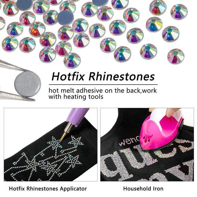 Alt view image 4 of 6 - Hotfix Rhinestones, Crystal AB, SS10, 2880pcs | Hot Fix Crystals for Crafts Clothes, DIY Decoration, 2.7-2.9mm.