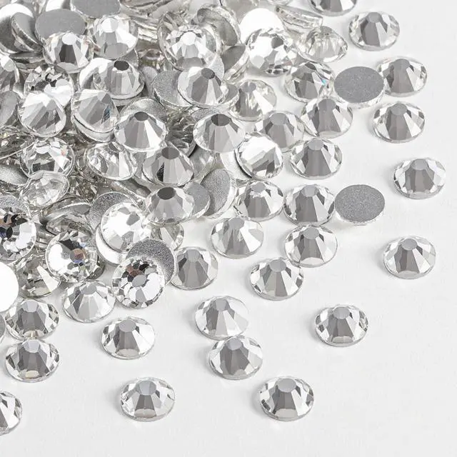 Alt view image 2 of 6 - Flat Back Crystal Rhinestones,Crystal, SS10, 1440pcs | Flatback Glass Gems, for Nail Art Craft, Glue Fix, 2.7-2.9mm