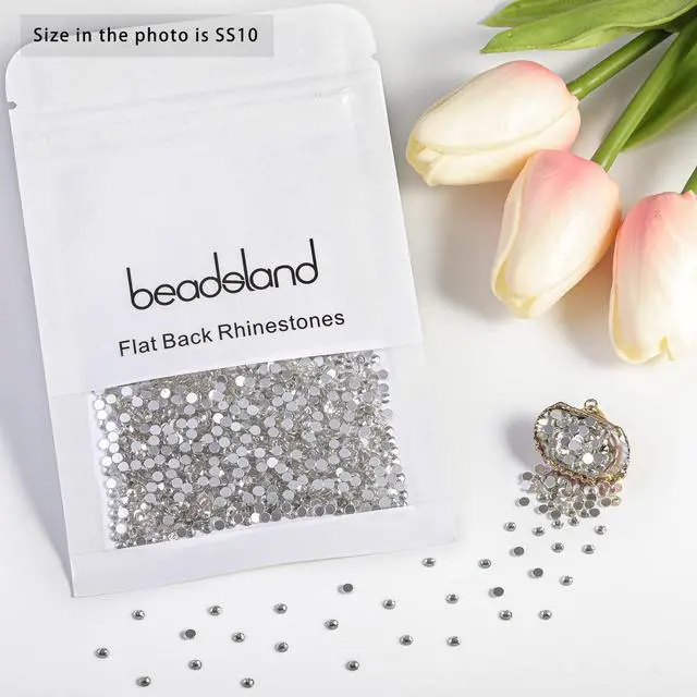 Alt view image 4 of 6 - Flat Back Crystal Rhinestones,Crystal, SS10, 1440pcs | Flatback Glass Gems, for Nail Art Craft, Glue Fix, 2.7-2.9mm