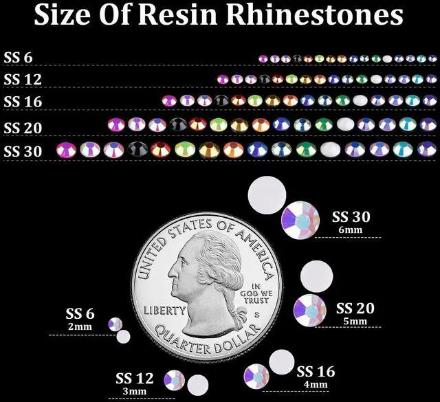 Alt view image 3 of 7 - 5000pcs 5mm Resin Rhinestones Bulk, White AB Flatback Round Jelly Rhinestones Bedazzling Non Hotfix Crystal Gems Large Quantity Wholesale for DIY Crafts Clothes Bottles Tumblers Face Makeup Manicure