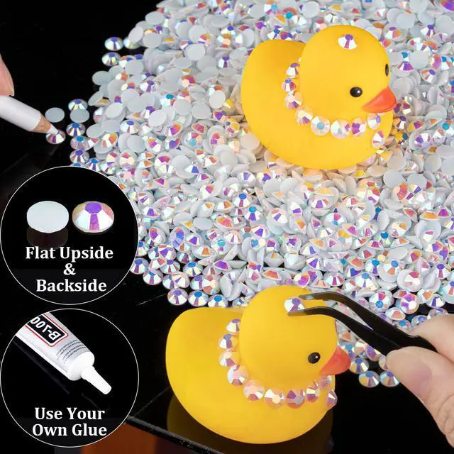 Alt view image 5 of 7 - 5000pcs 5mm Resin Rhinestones Bulk, White AB Flatback Round Jelly Rhinestones Bedazzling Non Hotfix Crystal Gems Large Quantity Wholesale for DIY Crafts Clothes Bottles Tumblers Face Makeup Manicure