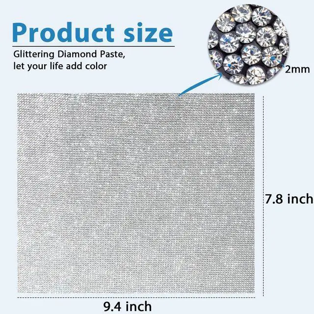Alt view image 3 of 5 - 12000 Pcs Self-Adhesive Rhinestone Sheets Gem,White | 9.4x7.9 Inch Glitter Crystal, High-density Bling for Car Phone DIY Clothing, Easy Peel Stick Adhesive Sheet for Women Crafts