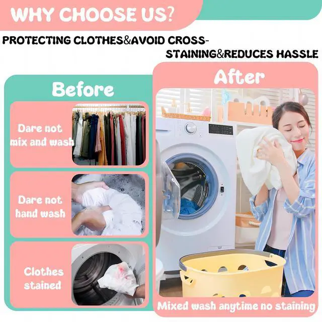 Alt view image 7 of 7 - Laundry Color Catcher Sheets Dye Trapper Sheets 20 Count | Color Guard Sheets for Laundry Prevent Color Bleeding for Mixed Loads Bright Clothes Dresses Bedding Laundry Room Essentials